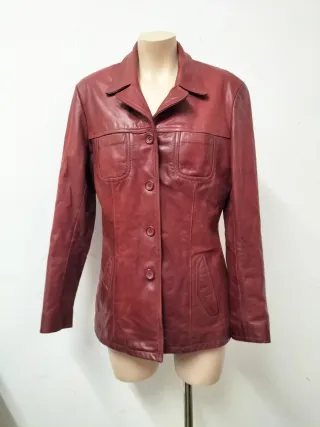 Chaqueta Piel Búfalo Vintage  Roja