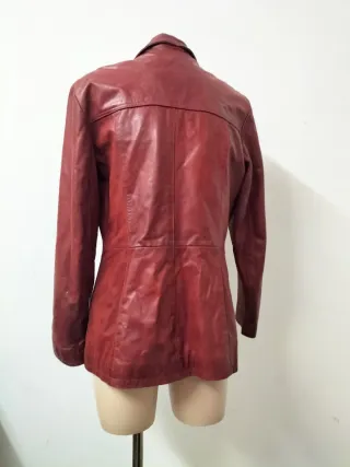 Chaqueta Piel Búfalo Vintage  Roja