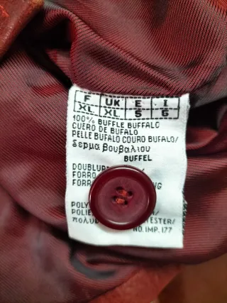 Chaqueta Piel Búfalo Vintage  Roja