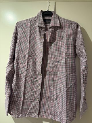 Camisa Massimo Dutti cuadros azul y rojo