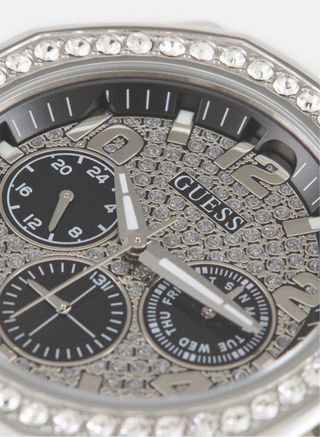 Reloj Guess Plateado y Negro con Cristales