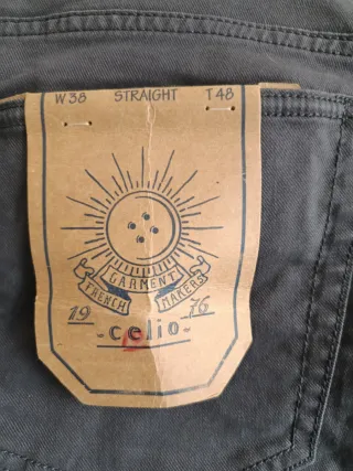 Pantalón Celio Gris Oscuro Talla 48 Straight Fit