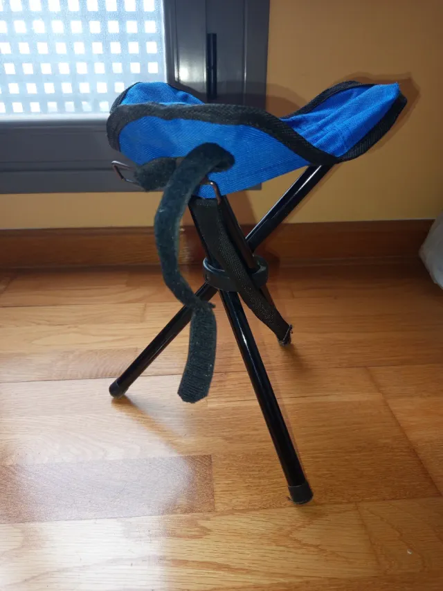 2 sillas plegable pesca trípode azul