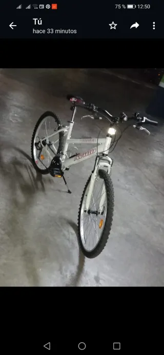 Bicicleta de montaña blanca 26 pulgadas