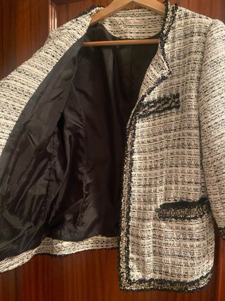 Chaqueta Tweed Estilo Chanel Talla M 