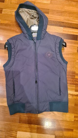 Chaleco Converse Mujer Gris y Verde Azulado