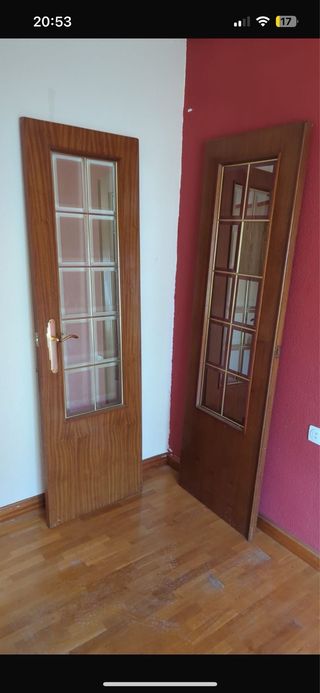 Puertas de madera con cristal