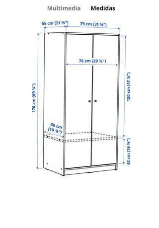 Armario Kleppstad 2 puertas blanco