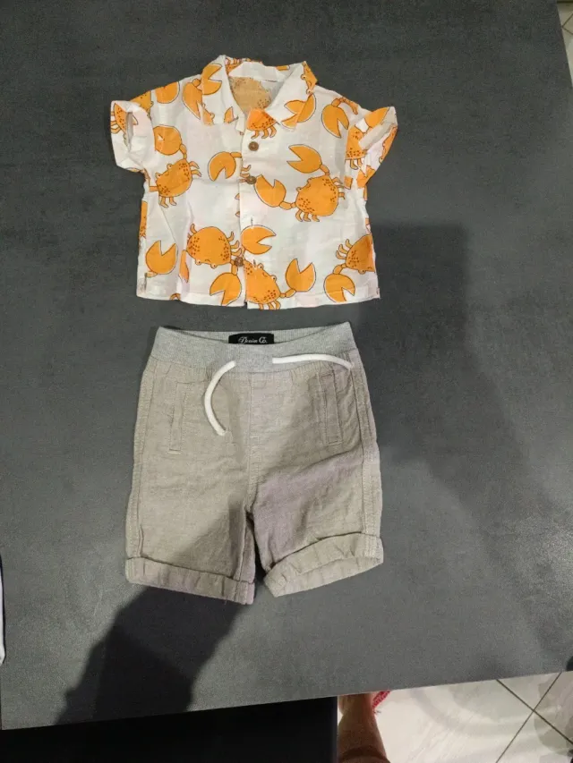 Completo neonato camicia e pantaloncini
