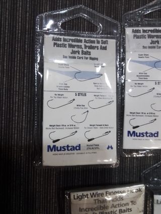 Lote 5 paquetes anzuelos pesca Mustad