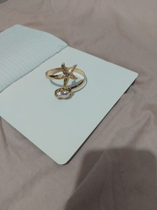 Pulsera Estrella Marina Perla Dorada