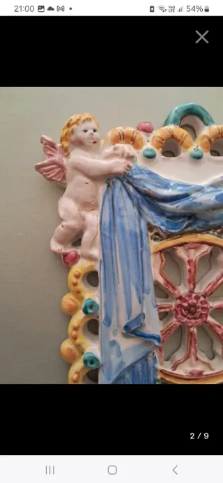 Acquasantiera Ceramica Caltagirone