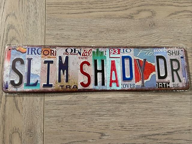 Targa Metallo Slim Shady Eminem