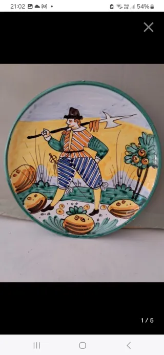 Piatto Bitossi Montelupo Decorato