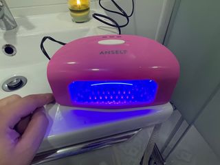 Lámpara uñas UV LED Rosa + Esmaltes + masajeador 