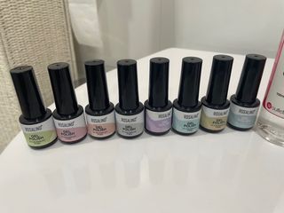 Lámpara uñas UV LED Rosa + Esmaltes + masajeador 