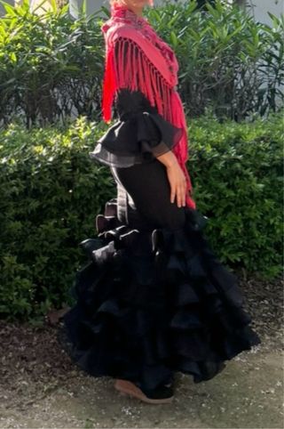 Traje Flamenca Negro Talla 34/XS