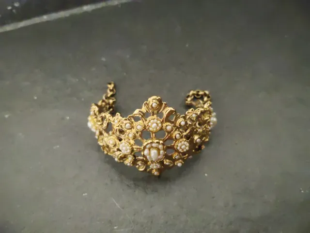 Aderezo Fallera dorado con Perlas