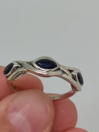 Anillo Plata 925 Zafiro Azul