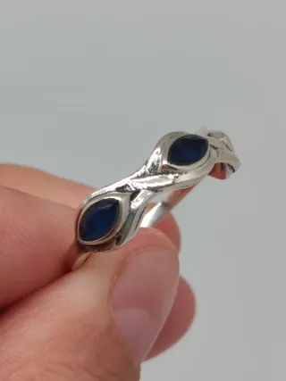 Anillo Plata 925 Zafiro Azul