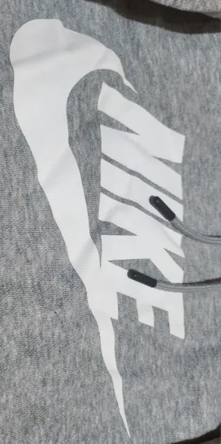 Sudadera Nike Gris Logo Grande