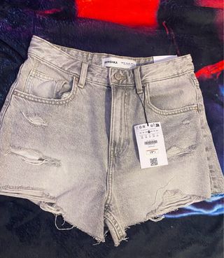 Pantalones vaqueros Bershka grises rotos