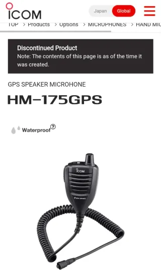 Microfono Icom HM-175GPS Gps + Altoparlante