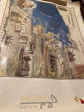Póster Vintage Camiño Portugués a Santiago