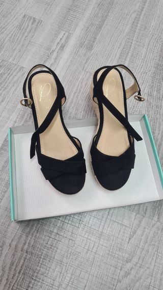 Sandalias cuña negras talla 37
