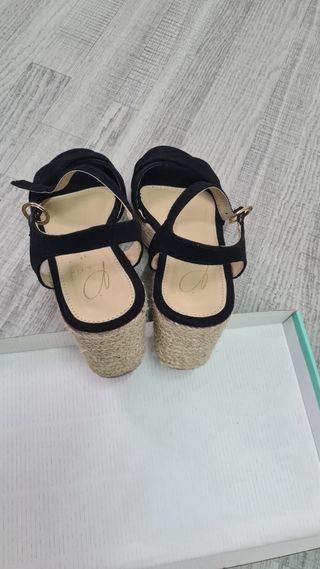 Sandalias cuña negras talla 37