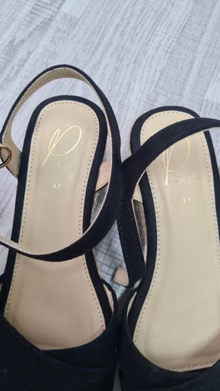 Sandalias cuña negras talla 37