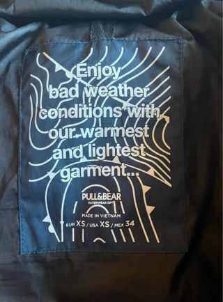 Plumífero Pull&Bear Azul Talla XS