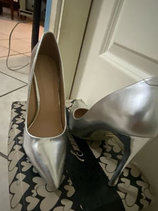 Scarpe con tacco argento