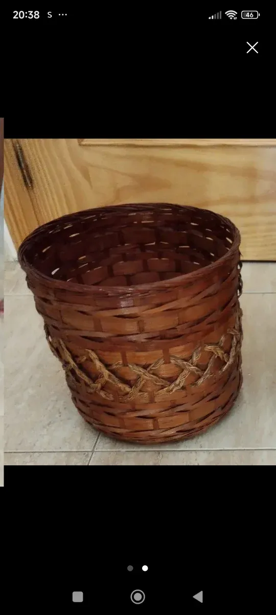 Lote 2 Maceteros Mimbre Beige y Marrón