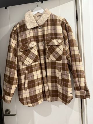 Chaqueta cuadros borrego