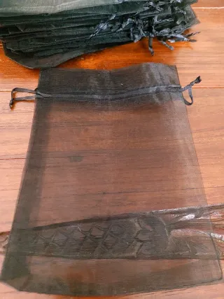 Bolsas de organza negras transparentes