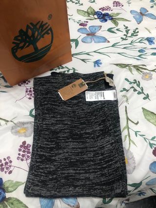 Sciarpa Timberland uomo nero/grigio