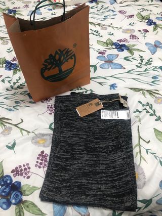 Sciarpa Timberland uomo nero/grigio