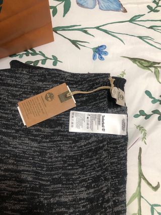 Sciarpa Timberland uomo nero/grigio