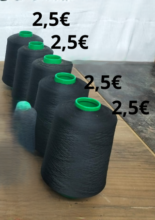 Pack 4 hilos overlock negro
