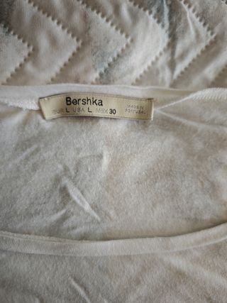 Camiseta crop top Bershka blanca L