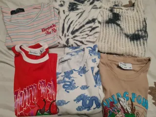 Lote 6 Camisetas Bershka Talla L/XL
