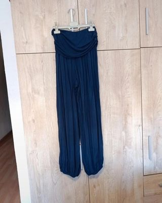 Pantalones anchos azul talla única