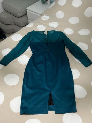 Vestido verde agua con botones