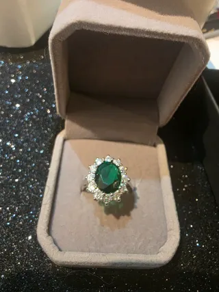 Anillo Vintage Esmeralda Plata 925