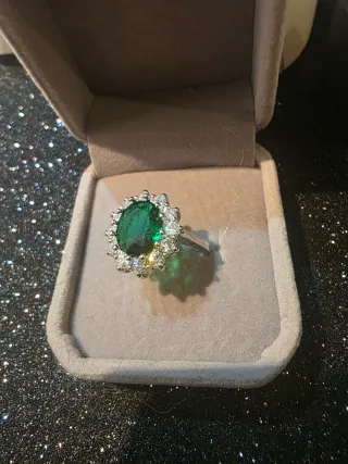 Anillo Vintage Esmeralda Plata 925