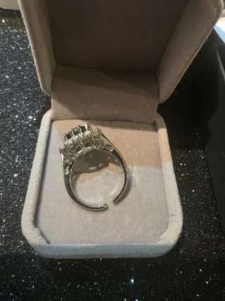 Anillo Vintage Esmeralda Plata 925