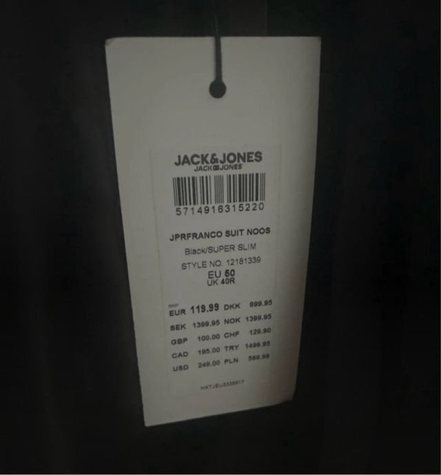 Traje negro sin estrenar