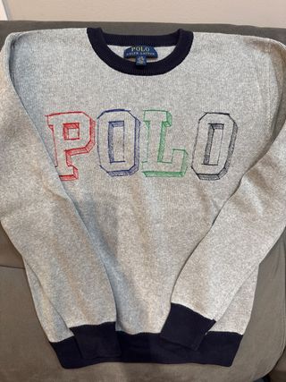Jersey Polo Ralph Lauren Gris Talla L (14-16 años)