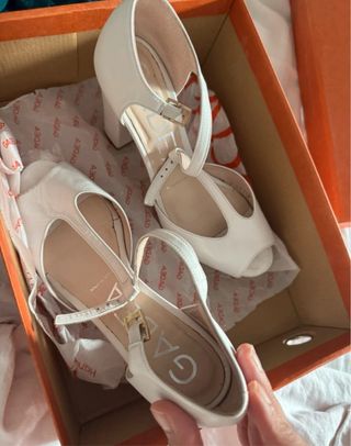 Zapatos de Novia Blancos Tacón Ancho